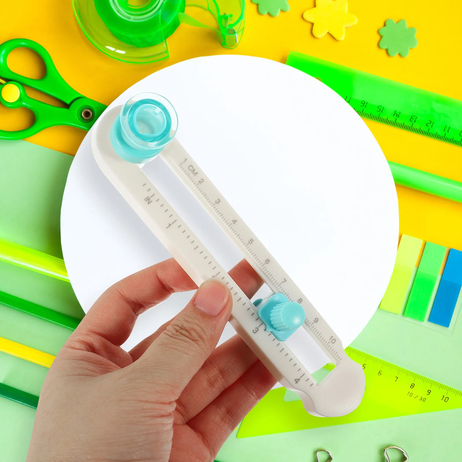 قاطع الورق الدائري، بوصلة دوارة، مقاسات سهلة، أداة صياغة البطاقات، أداة عملية للاستخدام على المدى الطويل #2