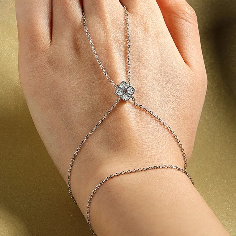 

Certified Moissanite Lab Diamond Bracelets For Women Adjustable 15-20cm Classic Luxury Chain Pure 925 Sterling Silver Bracelets