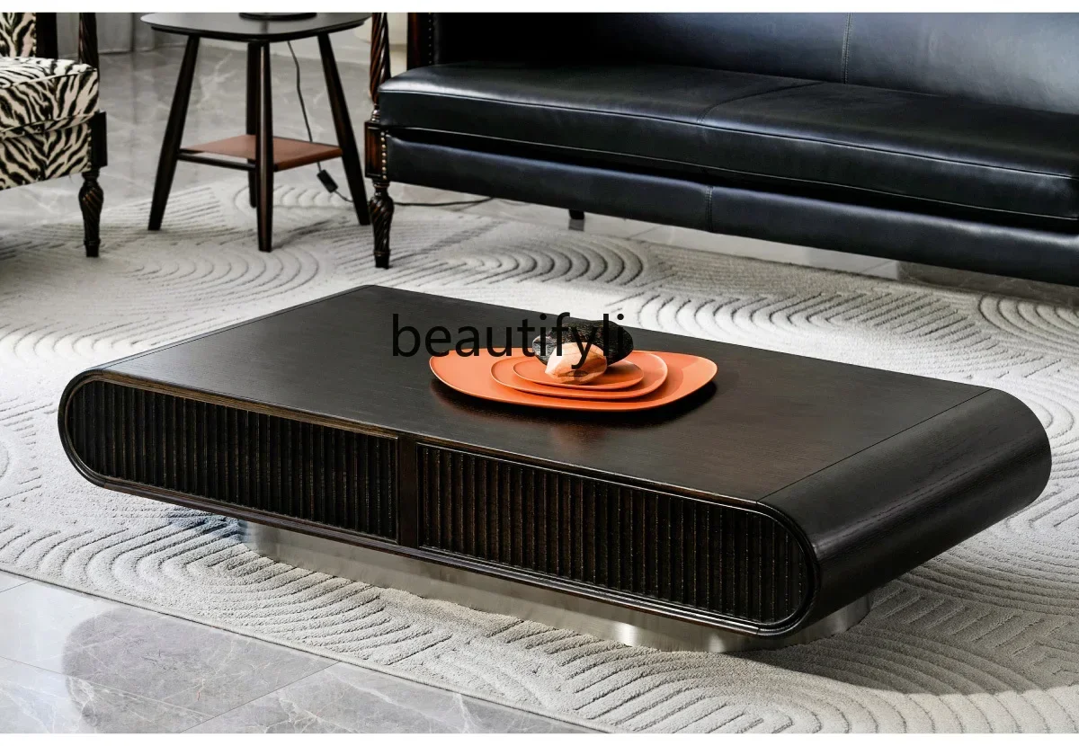 

x1Итальянский минималистичный домашний диван для гостиной, чайный столик, светильник, роскошный чайный столик из цельного дерева