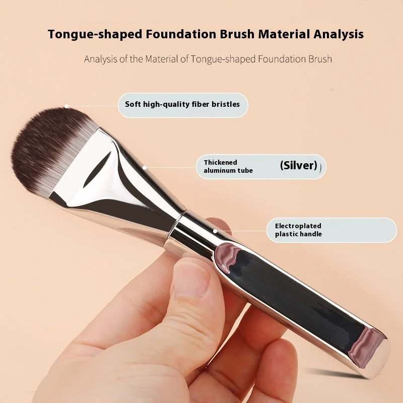 New Tongue Type Foundation Brush Ultra Thin Seamless Makeup Flat Head Brush Irregular Fan Beauty Tool Health Makeup Brushes