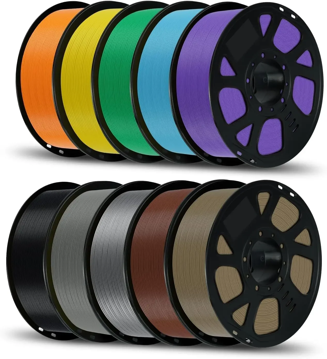 

PLA Filament 1.75mm Bundle 10KG, 1kg Per Spool 10 Pack, Smooth 3D Printer Filament Multi-Color Pack, Dimensional Accura