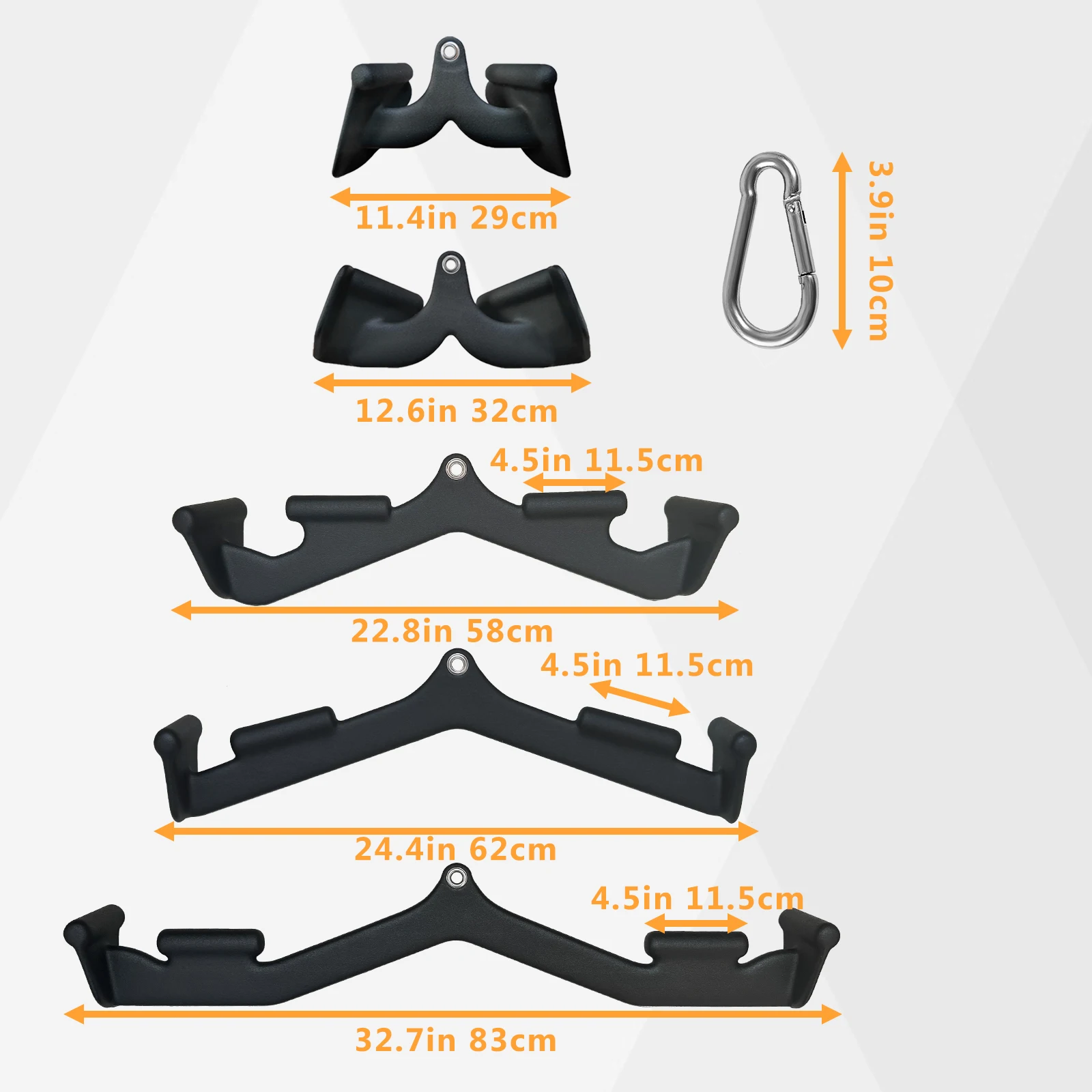 Back Mag Grip LAT Pull Down Bar Set, LAT Pulldown Attachments for Home Gym System with T-bar V-bar, LAT Pulldown Bar Back Workou