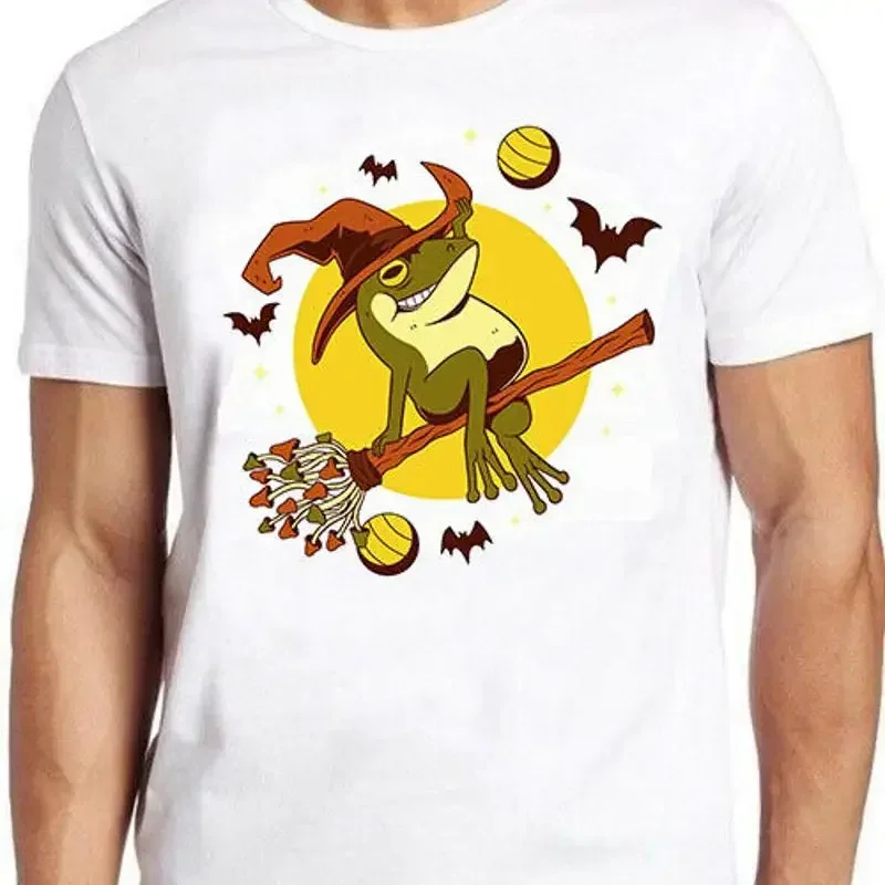 Witch Frog Moon Toad In Space Bat Funny Meme Vintage Gift Tee T Shirt M737