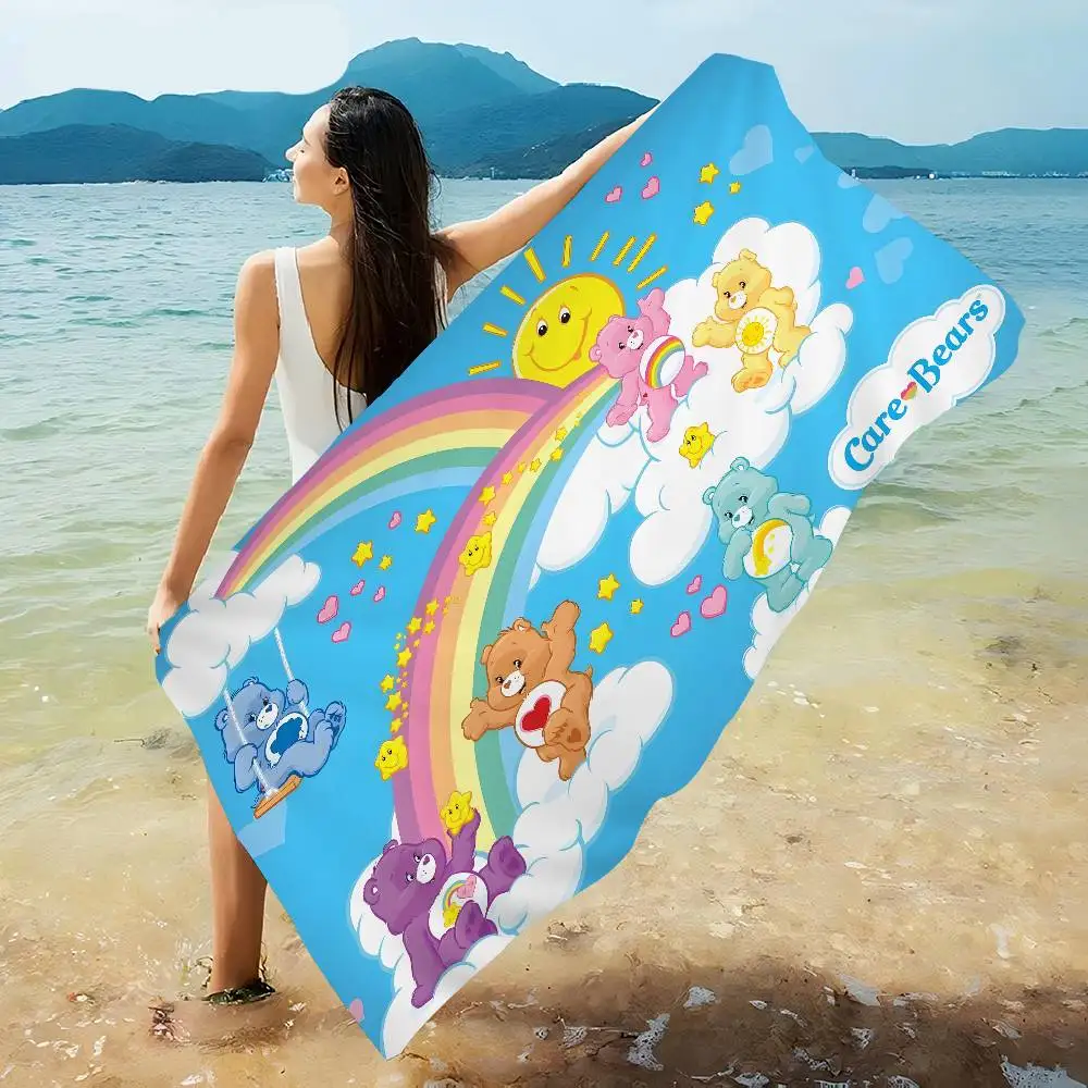 Cartoon Anime C-Care Cute B-bears Bath Towel Microfiber Soft Water Breathable For Girl Kids Decorative Cartoon Beach Towel