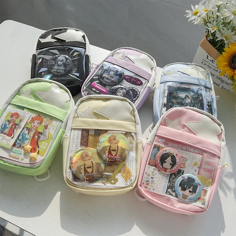 Ita Bag New 3 Way Cute Canvas Shoulder Bags Women Popular Display Backpacks Japanese Kawaii Transparent Crossbody Bag Bolsos