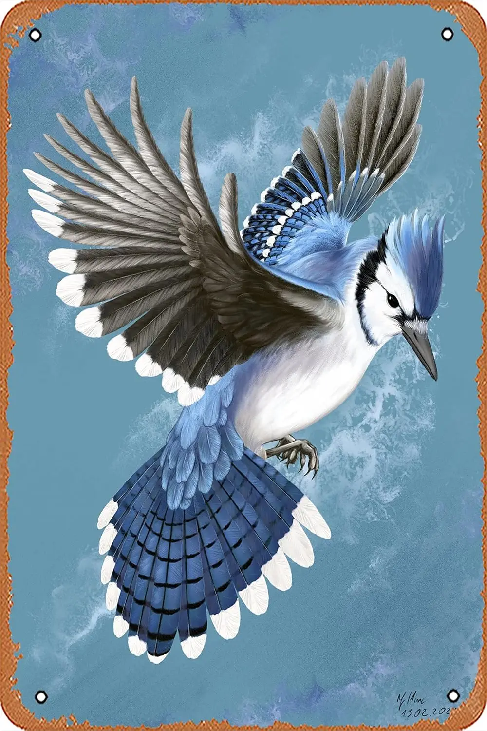 Classic Arcade Game Movies Blue Jay Animals and Creatures Wall Art Decor Metal Sign 8 X 12 Inches