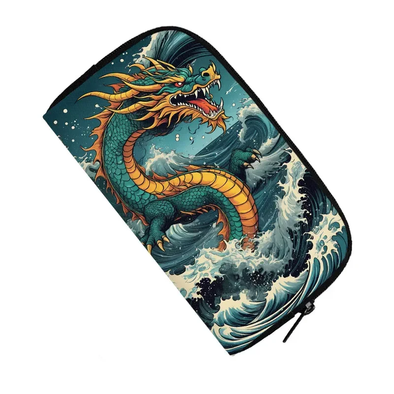 3D Mythical Creatures Dragon Tiger Print Wallet Women Coin Money Bags Credit Card Holder Phone Organizer Long Wallet Gift