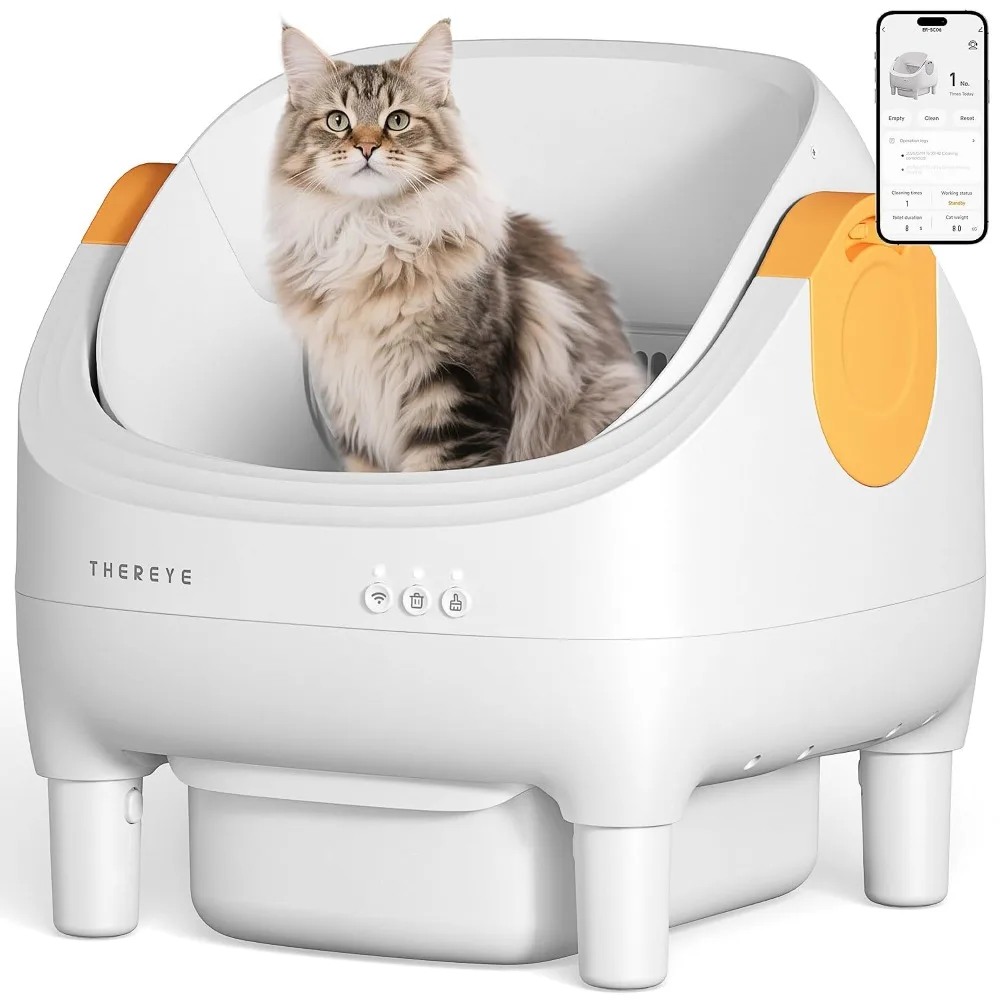Open-Top Self Cleaning Cat Litter Box App Control Multi-Cat Household 10L Waste Bin Smart Home Essential, Custom