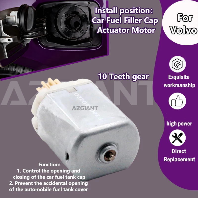 

For Volvo S80I/S40/S60 I/XC90/XC70/ V70 II P2/V40 Car fuel filter flap lock actuator inner 10 Teeth motor