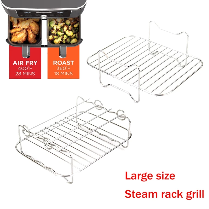 

2 Pcs Air Fryer Rack For Double Basket Air Fryers Compatible With DZ401 Double Basket Air Fryers Accessories