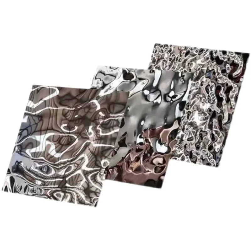 ripple stainless steel background wall ceiling metal mirror embossed plate concave and convex wave