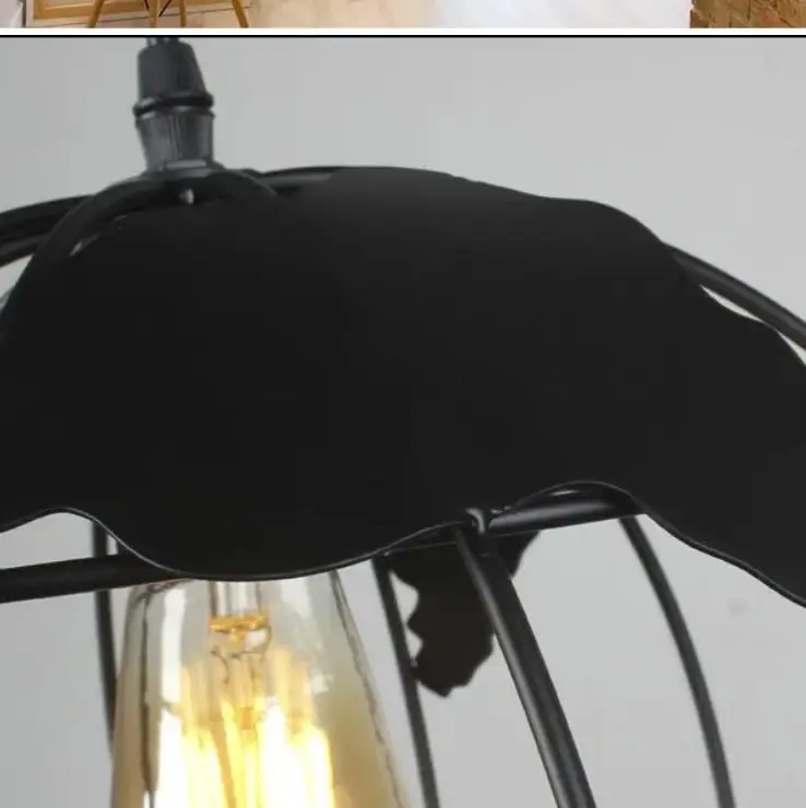 

Black White copper Iron industrial cage Light earth cage creative diamond Loft Ceiling lights vintage restaurant bar foyer lamp