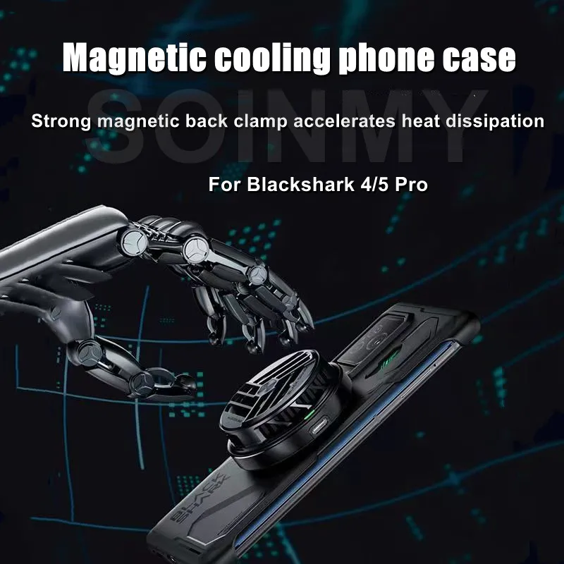 Heat Dissipation Magnetic Cooling Phone Case for Black shark 5 Pro Gaming Cooler Cover 100% Original Black shark 5 Bumper Fundas