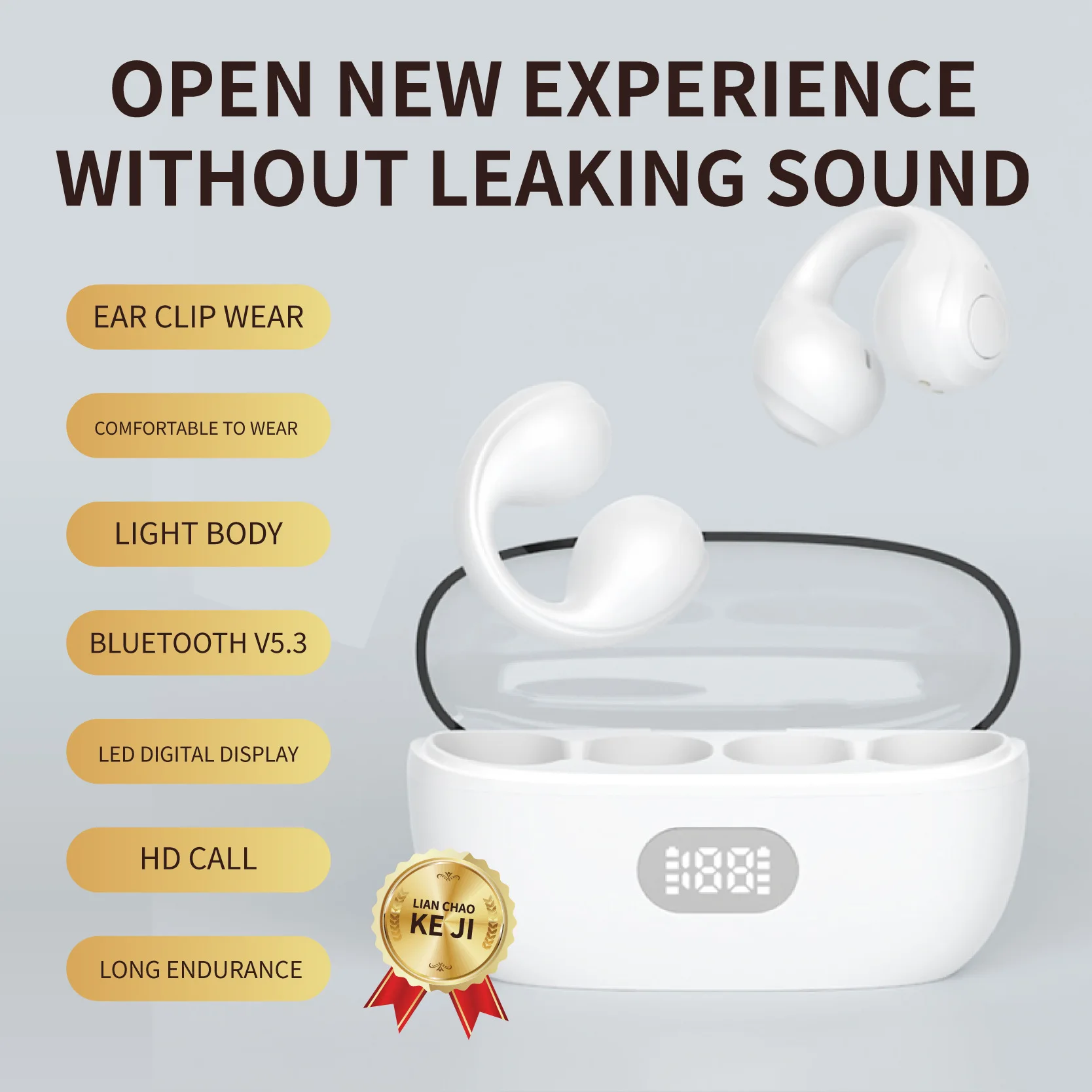 سماعة أذن لاسلكية T33 مزودة بتقنية البلوتوث ، سماعة أذن TWS ، سماعة رأس رياضية مفتوحة وغير مؤلمة ، سماعة رأس ، سماعة أذن قابلة للثني لهواتف Andriod ISO