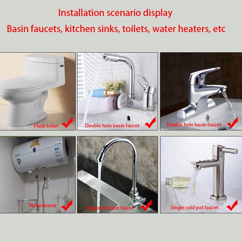 Manguera trenzada de acero inoxidable 304 de 1/2 pulgadas, tubería de agua fría y caliente, tubería de conexión para grifo de inodoro, conexión de agua para jardín