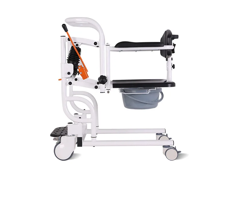 Easy Operate Manual Patient Lift Transfer Chair Bath Stool  Disabled Elderly Moving Chair Toilet