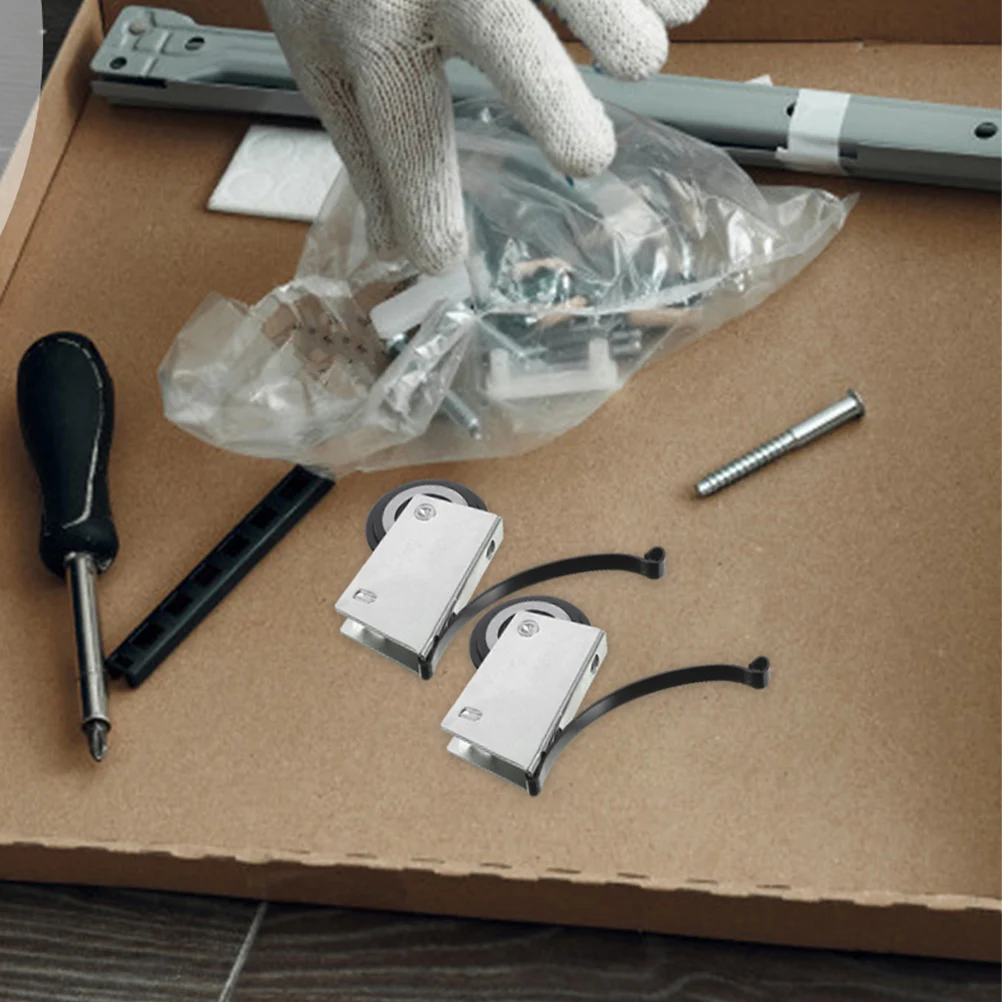 

2 set 2 Sets Sliding Door Pulley Cabinet Wheels Rollers Hardware Smooth Quiet Operation Durable Metal Bearings