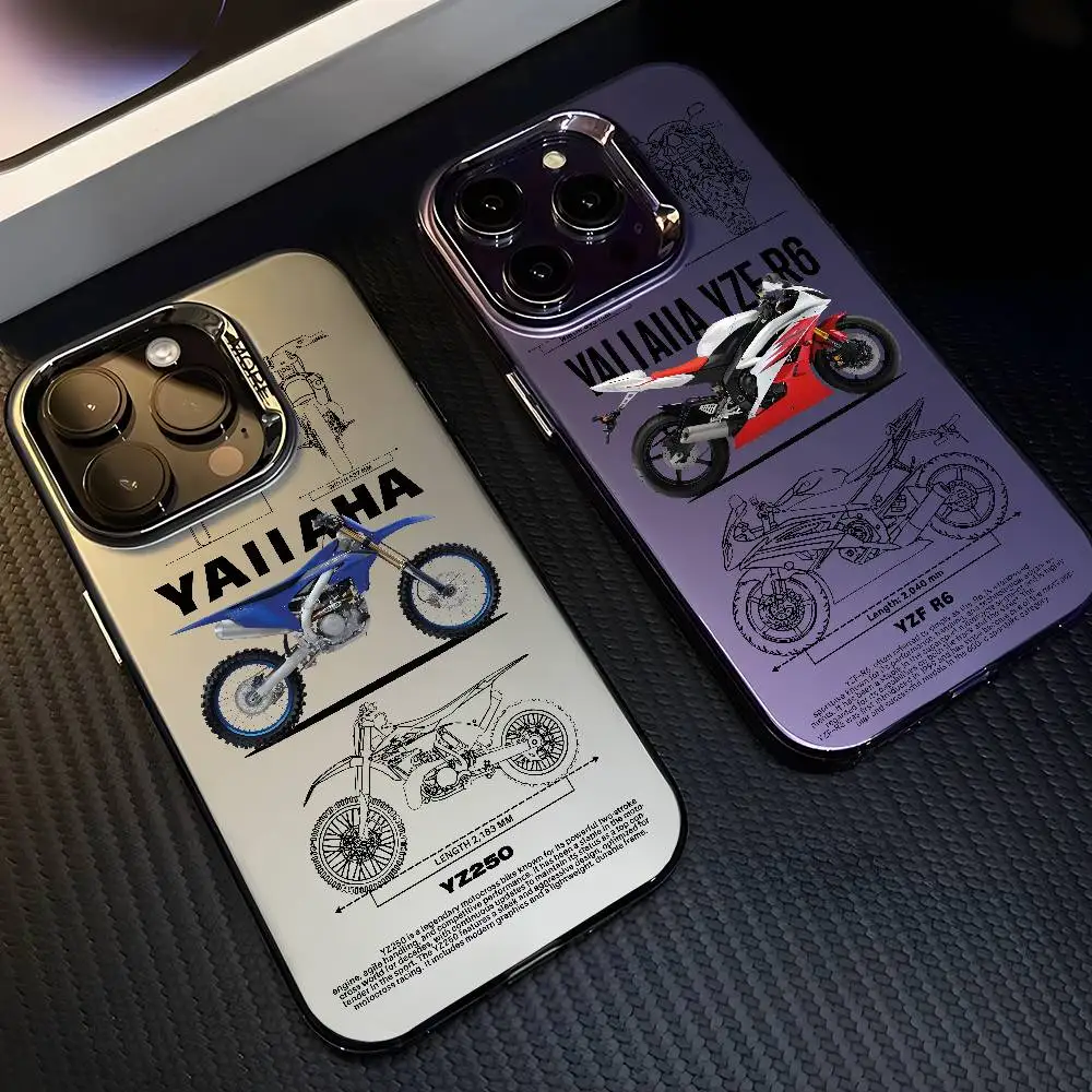 Fashion Luxury Car Y-YamahaS Phone Case For IPhone 17 16 15 14 13 12 11 Pro Max Black Purple Matte Laser Metallic Aurora Funda