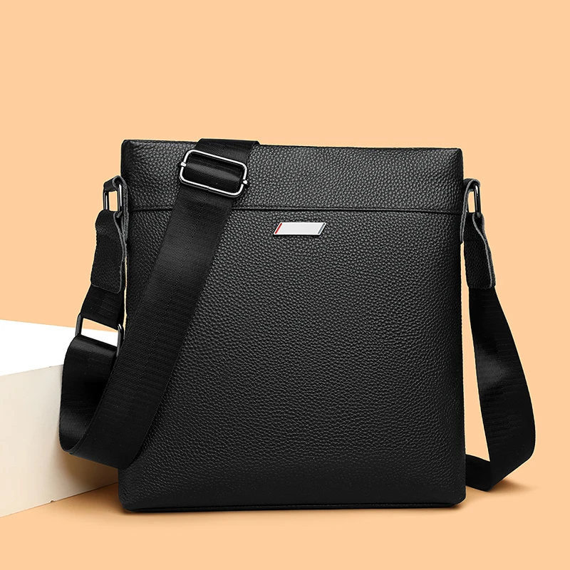 حقيبة كتف عصرية جديدة من جلد البقر للرجال بلون سادة حقيبة كروس 가방 bolsos para hombre sreка sacoche homme #1