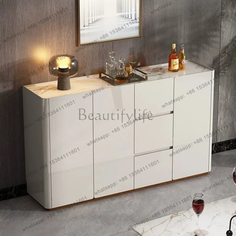 LDModern Light luxury dining side cabinet Living room locker Storage cream wind paint cabinets sideboard armoire