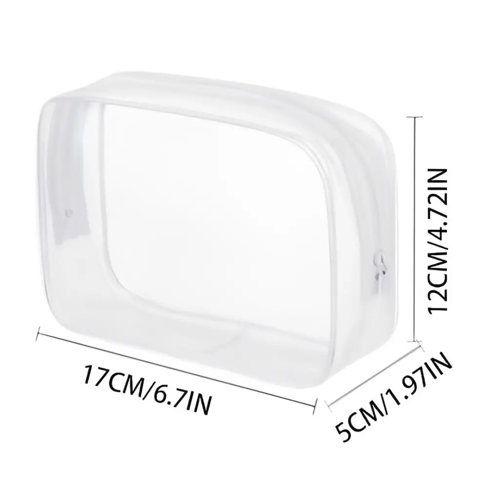 6pcs Waterproof Clear PVC Zipper Cosmetic Bag for Makeup, Travel Toiletries, Gym Sundries, Beach Accessories YMY