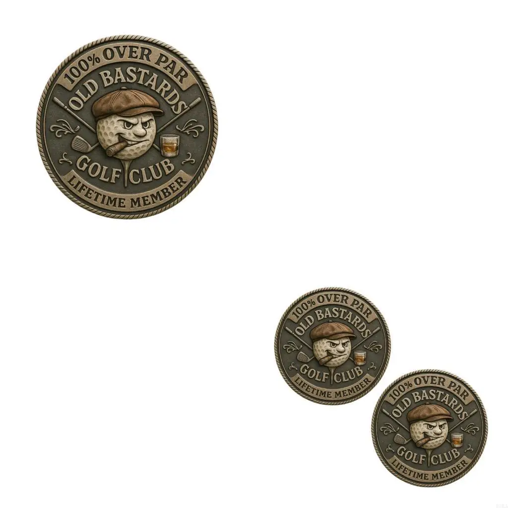   Over Par Old Bastards Golf Coin Humorous Golfer Gift,Funny Golf Challenge Coin