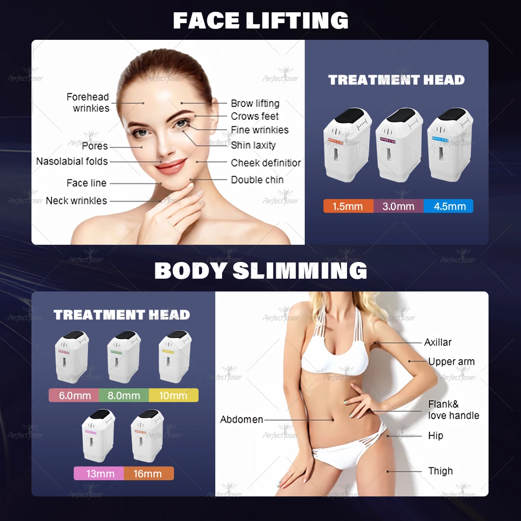 Multifuncional Face Lifting Machine, anti-envelhecimento, liposonic, emagrecimento do corpo, microneeding vaginal, dispositivo de rejuvenescimento da pele, 5 em 1, 9D