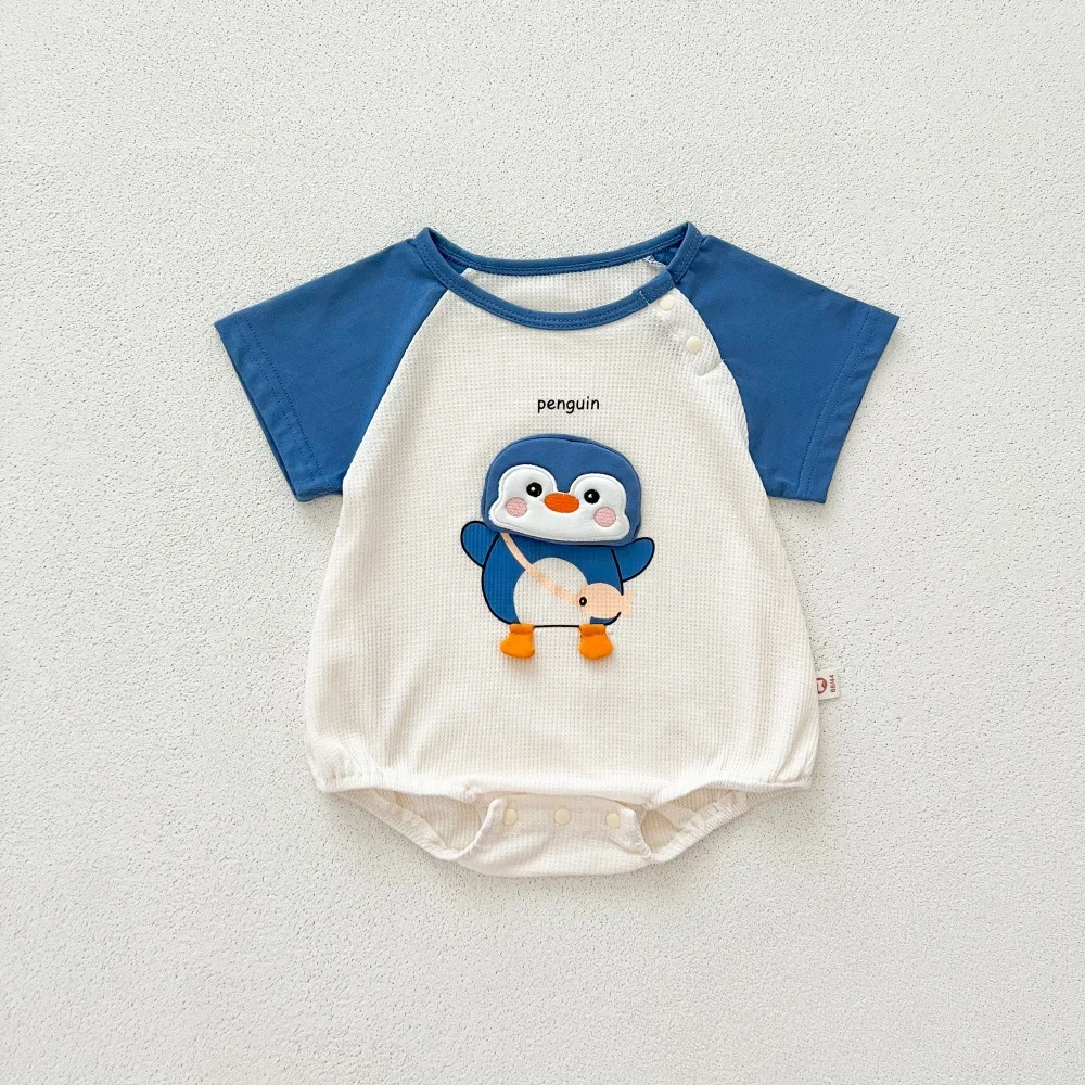 

Newborn Summer Baby Boy Girl Penguin Short Sleeve Rompers Bodysuit Jumpsuit Playsuit One Piece Outfit Clothes