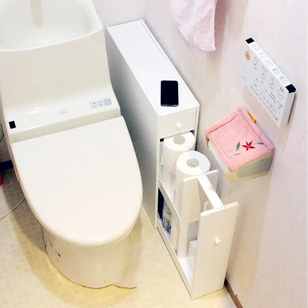 Japanese-style toilet side cabinet toilet cabinet toilet locker paper towel storage small apartment narrow side cabinet image 3