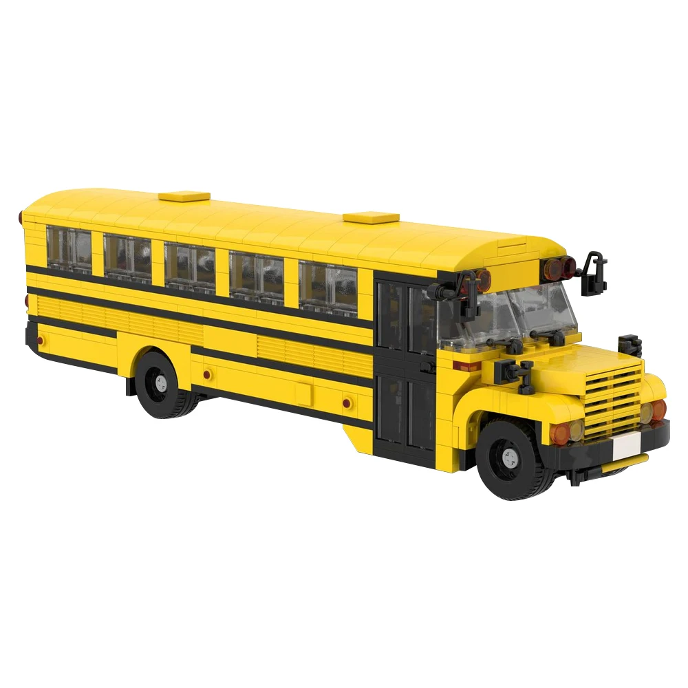 

American Style School Bus Building Block Set Iconic Vehicles Car Fanatics Adults Kids Collection Gifts MOC-177592