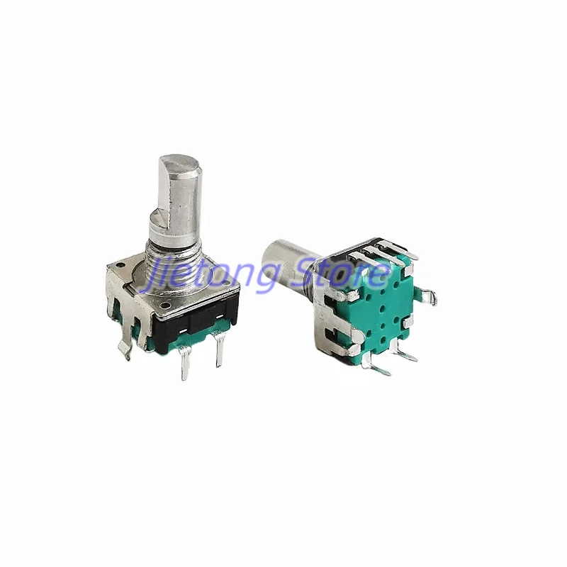 2pcs 360 Degree Potentiometer EC12 Rotary Encoder RE12 Audio Coding 5pins 24 Positions With Push Button Switch Handle 15mm