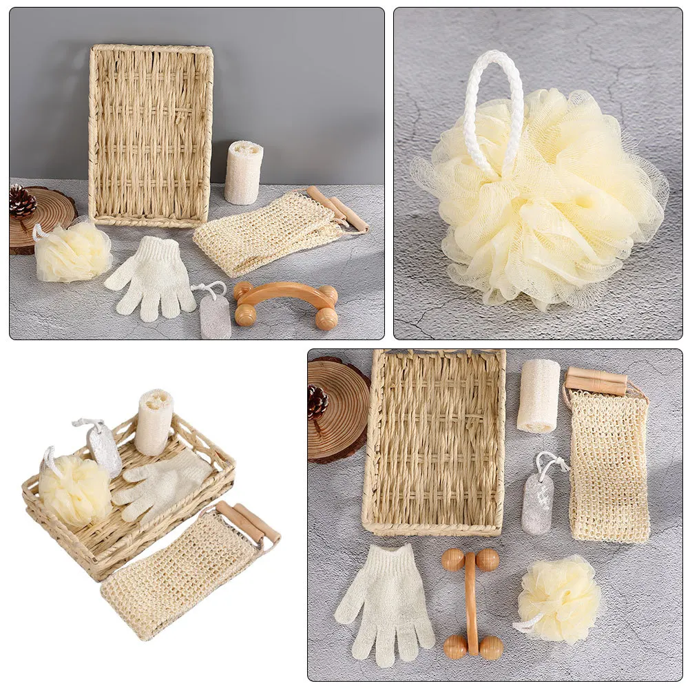 

1Set Body Scrubber Kit Bath Kit Body Clean Tool Foot File Exfoliating Softening Bath Tool Gift Set for Skin Care and Muscle