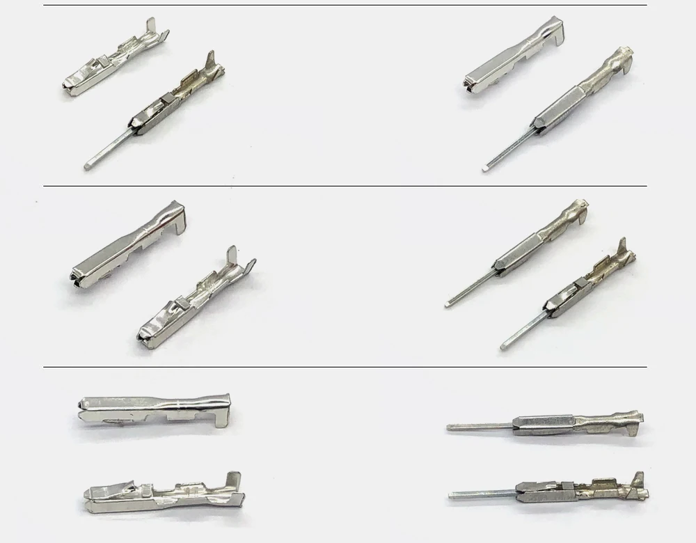 50 sztuk kawałek 0.6mm mężczyzna kobieta złącze zaciskowe złącze samochodowe metalowe kołki 963715-1 963716-1 dla ECU wtyczka do wiązki przewodów