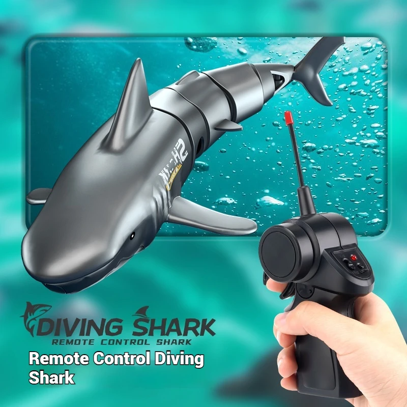 Barco de juguete de tiburón de buceo con control remoto, Mini tiburón de alta simulación, juguete eléctrica para niños de piscina, regalo de verano