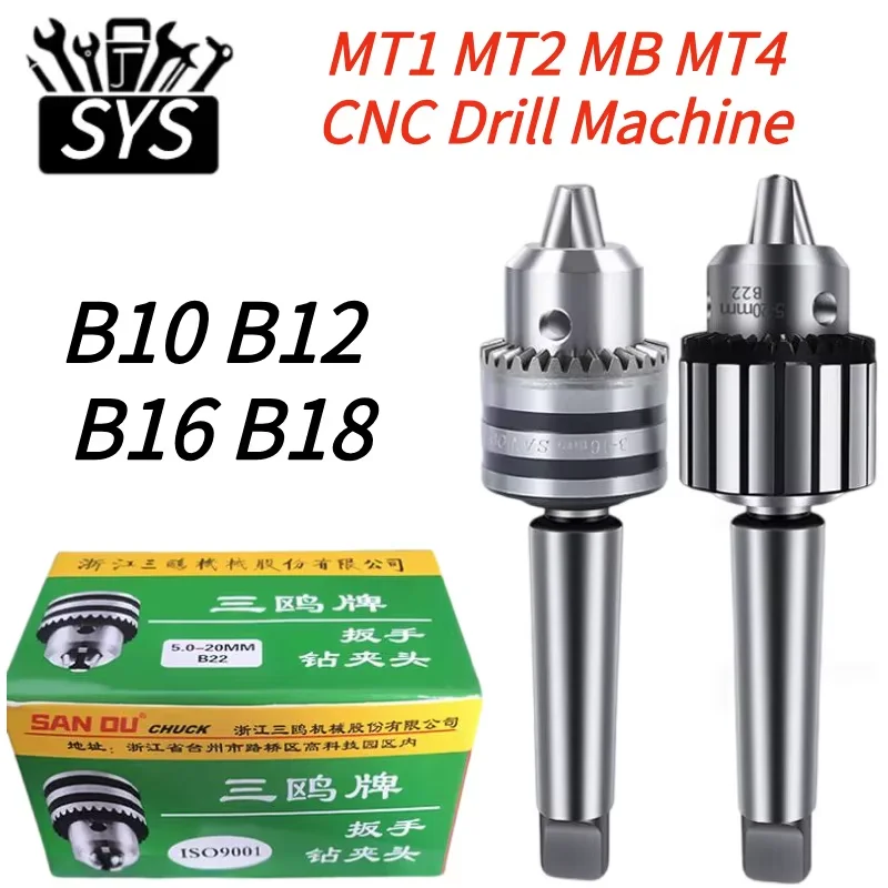 AliExpress NONE Morse MTA MTB MT1 MT2 MT3 MT4 Tapper Shank Drill Chuck B10 B12 B16 B18 0.6-6/1-10/1-13/3-16/5-20mm Arbor Lathe CNC Drill Machine