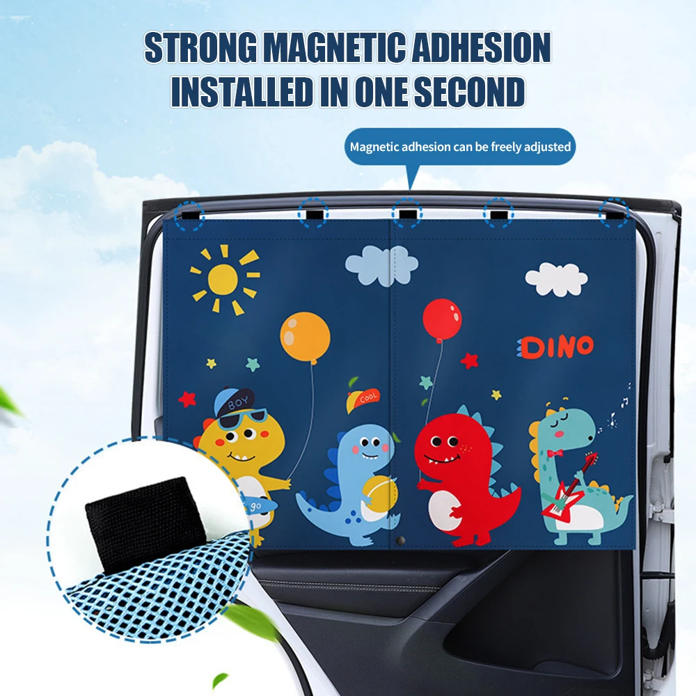 1Pcs Car Cartoon Cute Spaceman Magnet Side Window Sunshades Windshield Sunshade Rear Side Auto Window Sunshade Cover