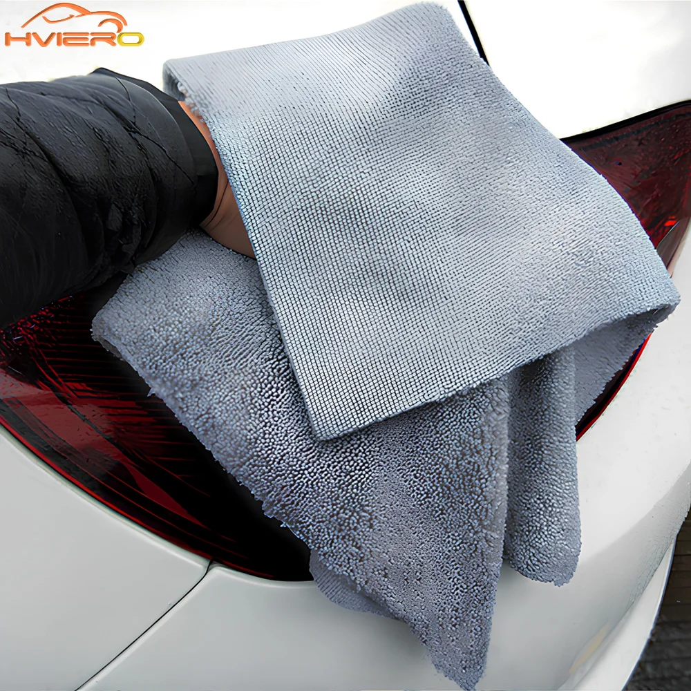 Car Towel Hot Cut Edge Wash Absorbent Small Square Thickened Microfiber Paint Care Bristles Infinity Cleaning Cloth Yellow Grey