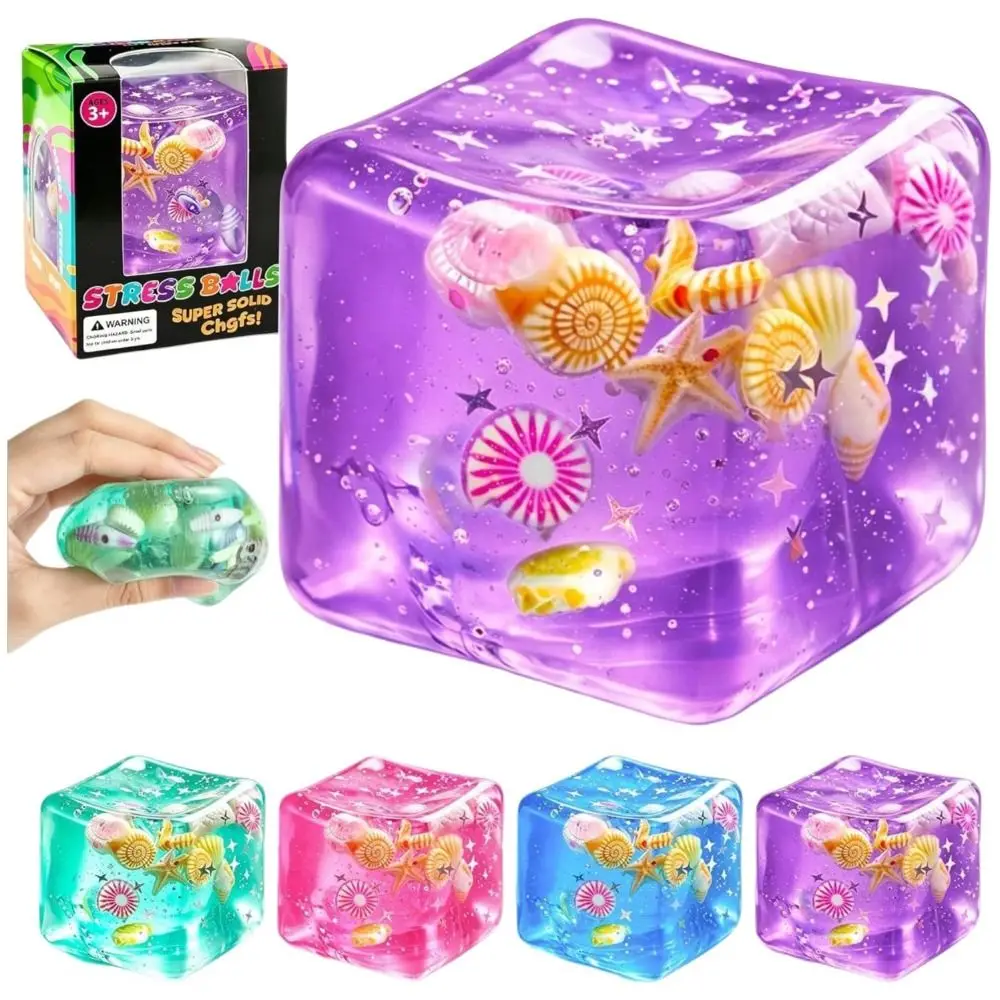 Gift Idea TPR Ocean Sensory Fidget Star Shell Blue Cartoon Design Slow Rise Table Decoration Squeeze Relax Stress Balls Adults