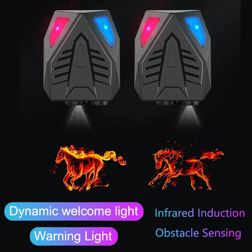 Projektor laserowy drzwi samochodu 500mah dynamiczne powitanie światło podczerwone przełącznik czujnikowy przeciwkolizyjne lampa stroboskopowa lampka ostrzegawcza
