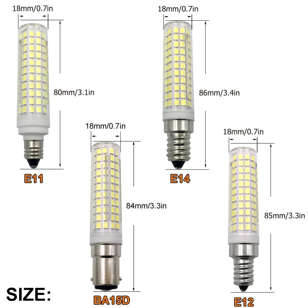 Hot dimmerabile BA15D E11 E12 E14 136 LED ceramica lampadine a mais luci a LED 15W sostituire lampade alogene 150W 220V per lampadario domestico