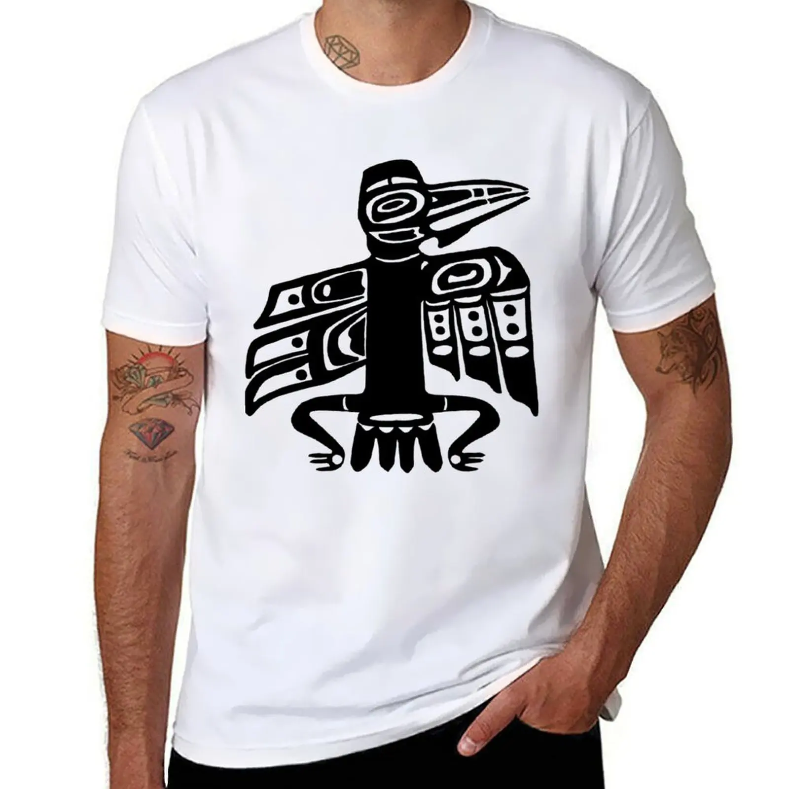 Pacific Northwest Coast Indian-Style Raven T-Shirt cotton man t-shirts Short sleeve tee plus size clothes mens tall t shirts