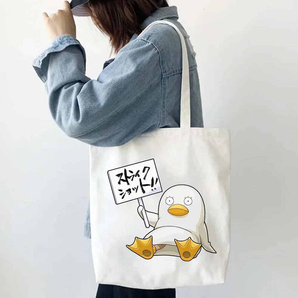 Gintama Sakata Gintoki Women Anime Unisex Handbag Vintage Daily Casual Versatile Stylish Canvas Tote Bag Harajuku Shoulder Bag