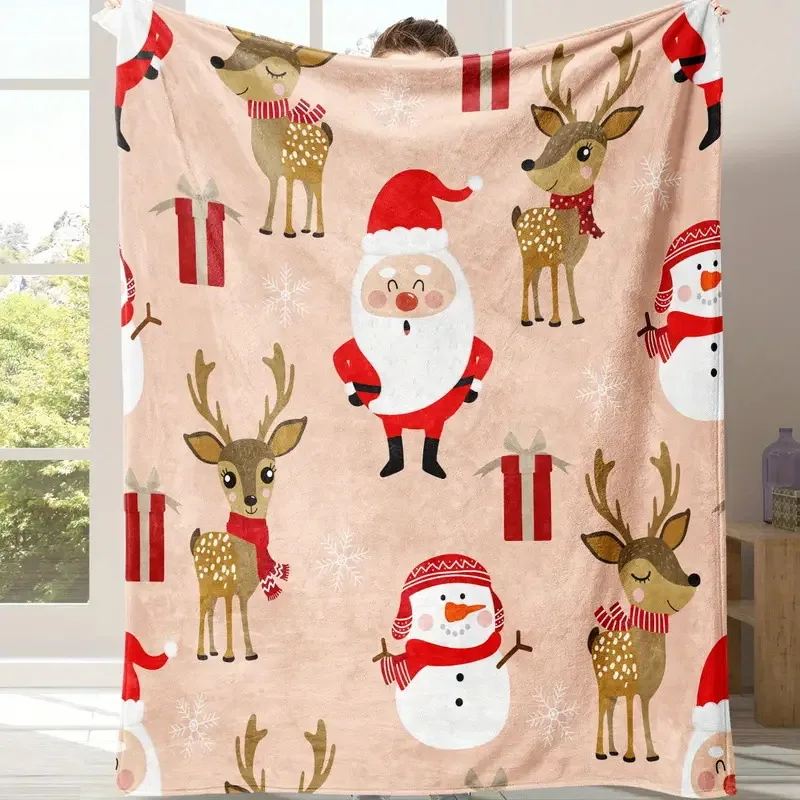 Christmas Jesus Pattern Blanket For Adutls Kids Sofa Bed Throw Cover Warm Single-Layer Coral Fleece Soft Bed Cover 70 150 200