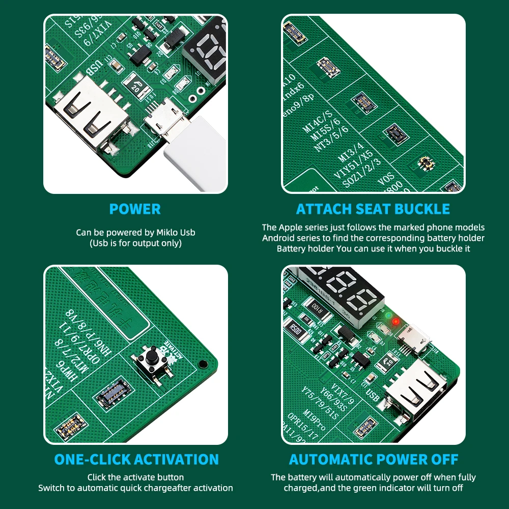 Kaisi 9208 Battery Activation Detection Board For iPhone 13 12 11 X XS XR 8 7 6 Max Pro Android Phone Samsung XiaoMi Huawei VIVO