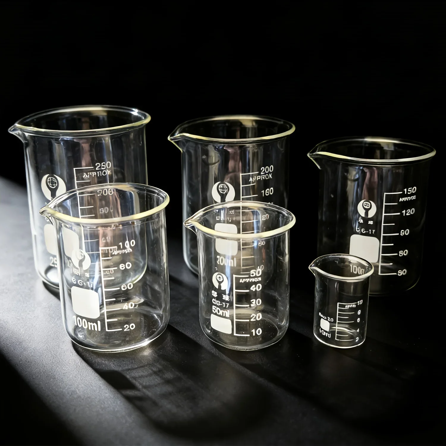 Fotografia 4: 1 copo de vidro de borosilicato de silício, copo medidor, vários tamanhos, adequado para laboratório, medição de líquidos, observação de líquidos