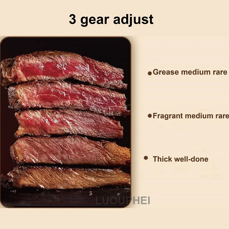 Electric Steak machine Home Non-Stick Double-Sided Heating Sandwich Panini Press 3 Gear Multifunction Electric Skillet 1200W