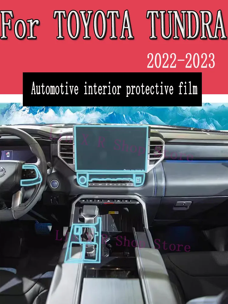 

For TOYOTA TUNDRA 2022 2023 Car Interior Center Console Transparent TPU Protective Film Anti-scratch Repair Film