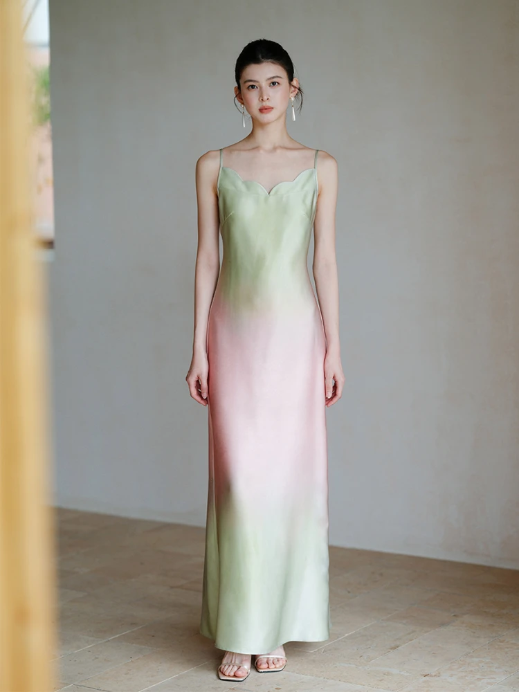 

Новое поступление: Женское длинное платье-тюльпан с завышенной талией, в китайском стиле, с градиентным эффектом, из полиэстера, лето 2025