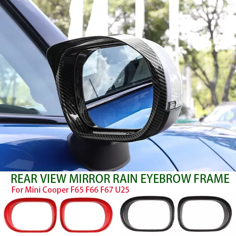 

For Mini Cooper F65 F66 F67 U25 Countryman 2024 2025 ABS Car Rearview Mirror Rain Eyebrow Frame Decoration Cover Car Accessories