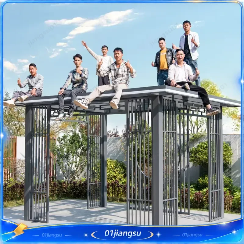 Large Prefabricated Outdoor Garden Pavilion Sunroom for Villa Patio Leisure Gazebo Pergola Home Design Aluminum Glass House